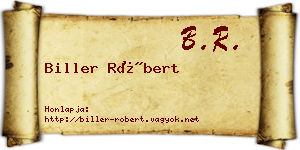 Biller Róbert névjegykártya